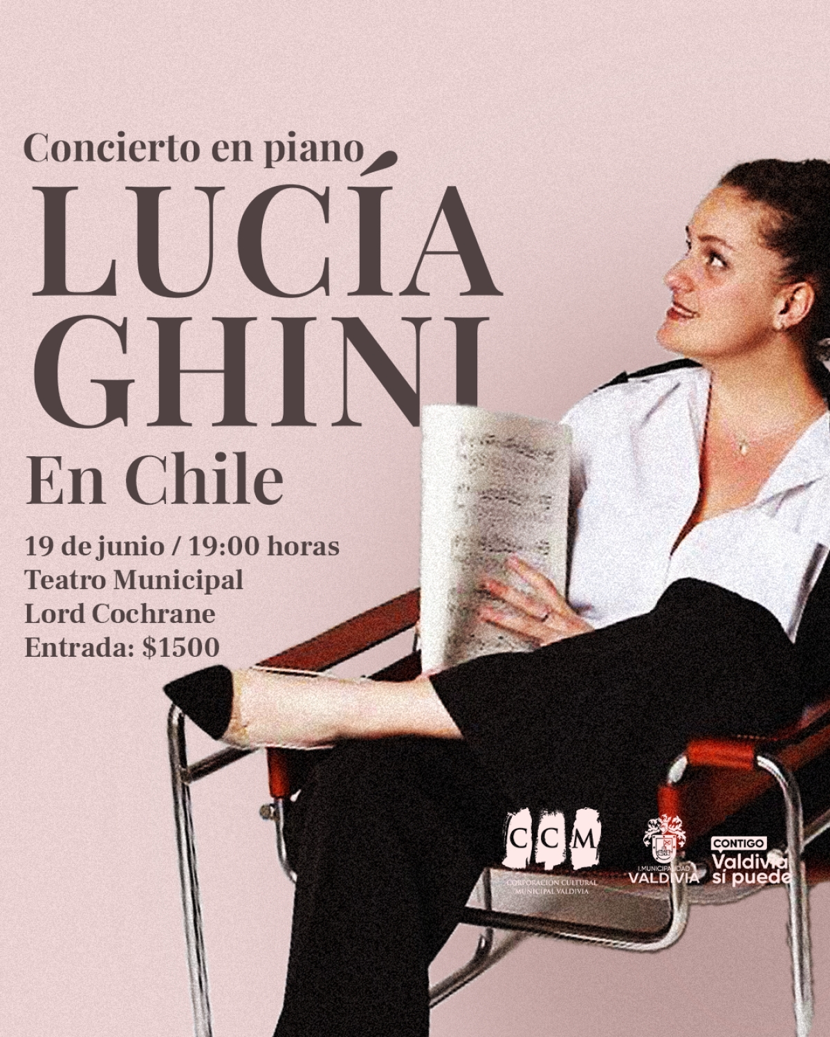 Lucía Ghini ofrecerá concierto de piano en el Teatro Municipal de Valdivia